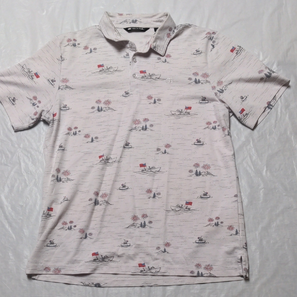 Travis Mathew 4th Of July Americana Golf Polo Shirt Size XL
